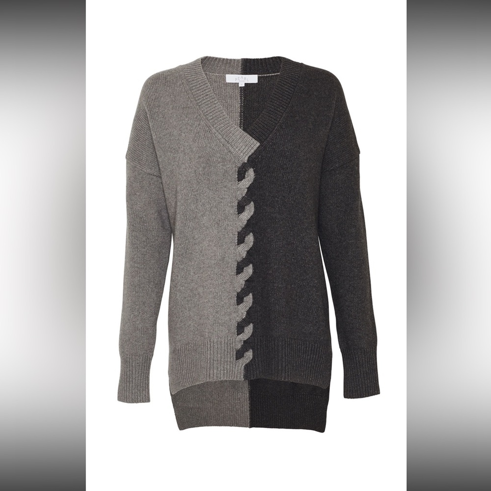 Pearl by Lela Rose Two-tone Twist Detail Sweater